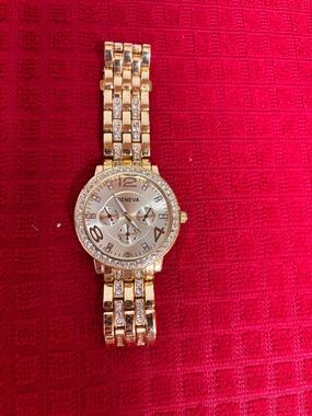 Geneva Gold Crystal Accent Women's Bracelet Watch